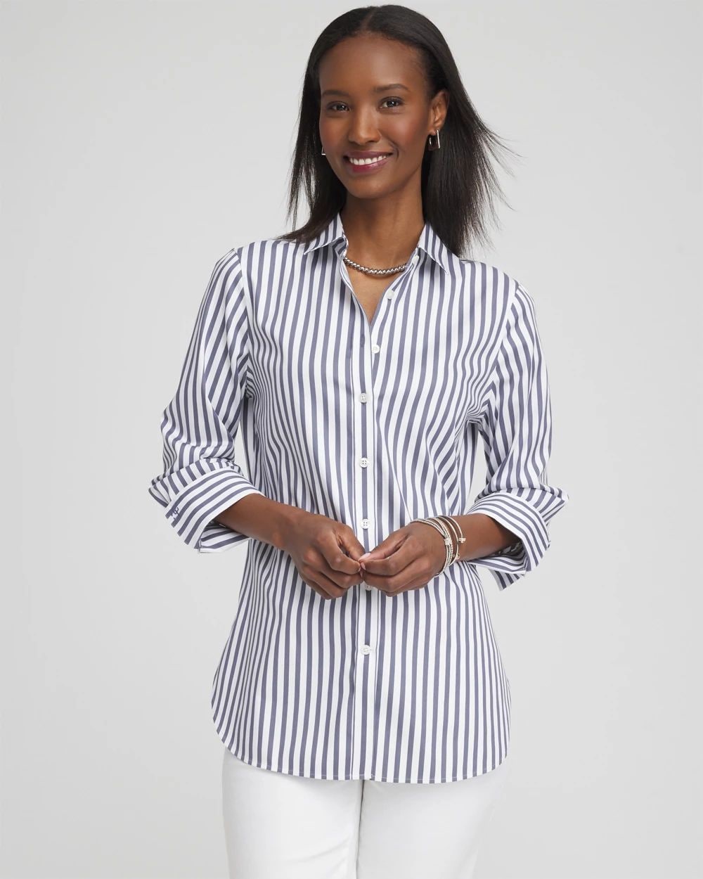 mochicoページ No Iron™ Stretch Stripe Shirt | Chico's
